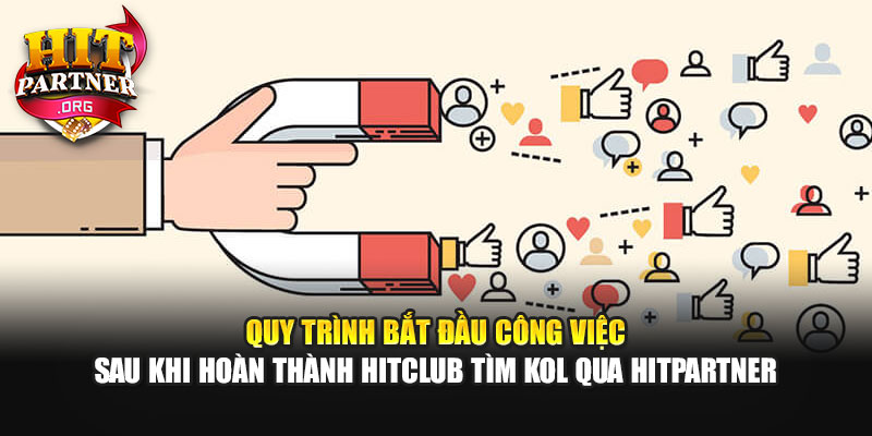 Quy trình bắt đầu công việc sau khi hoàn thành Hitclub tìm KOL qua Hitpartner