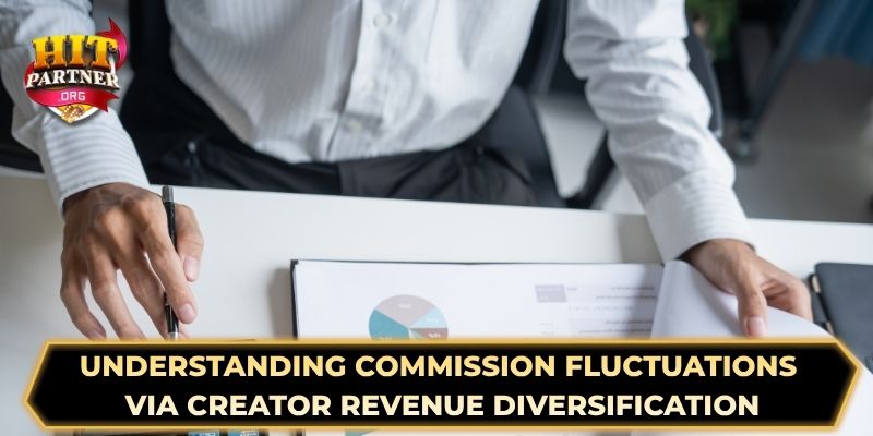 Understanding commission fluctuations via creator revenue diversification